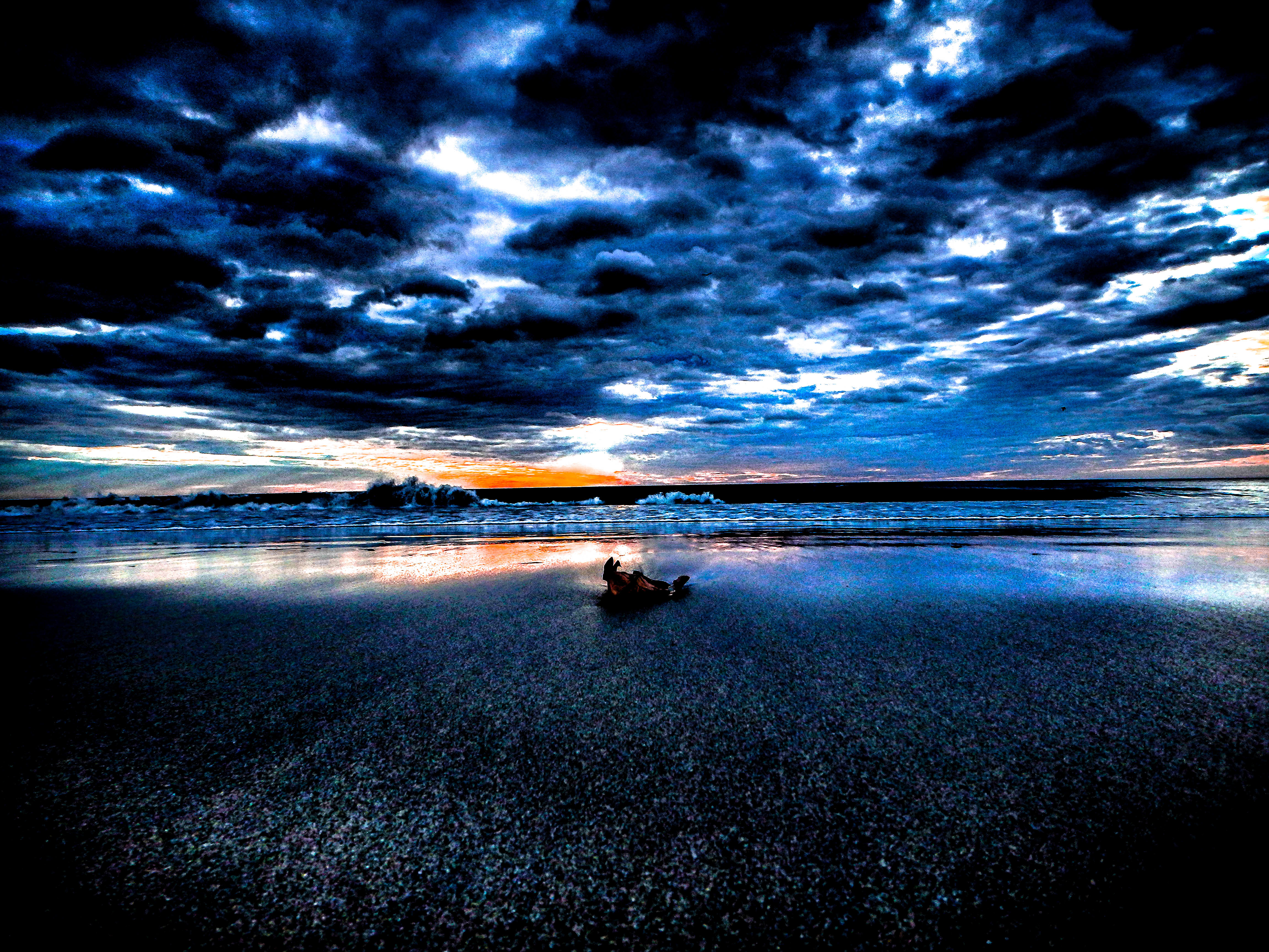 Playa Junquillal Lonely Leaf Sunset