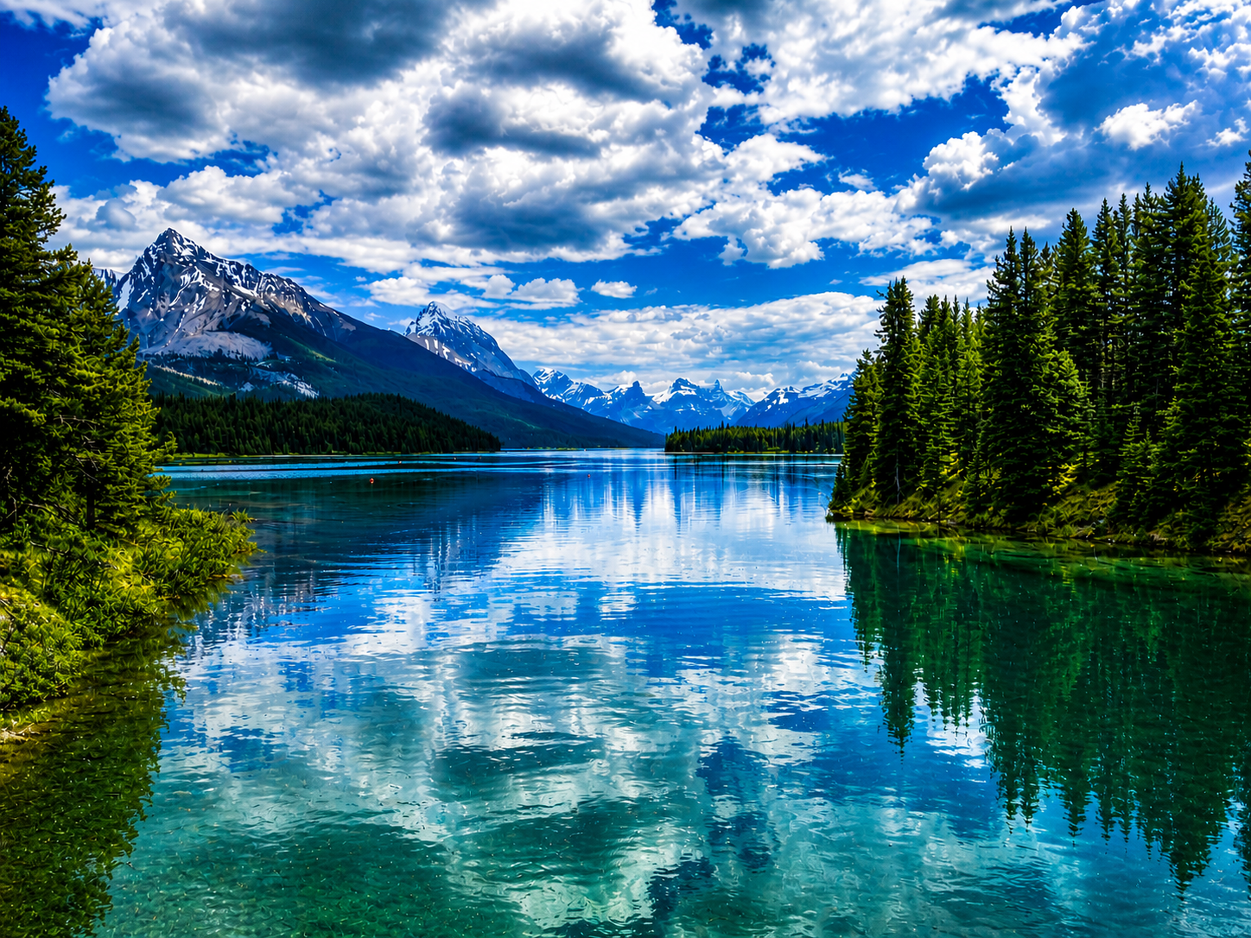 Maligne Lake Mountain View